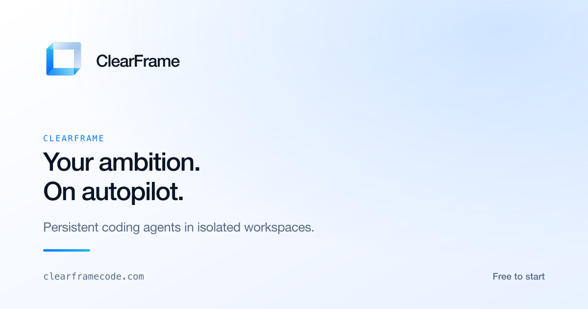 ClearFrame social share card